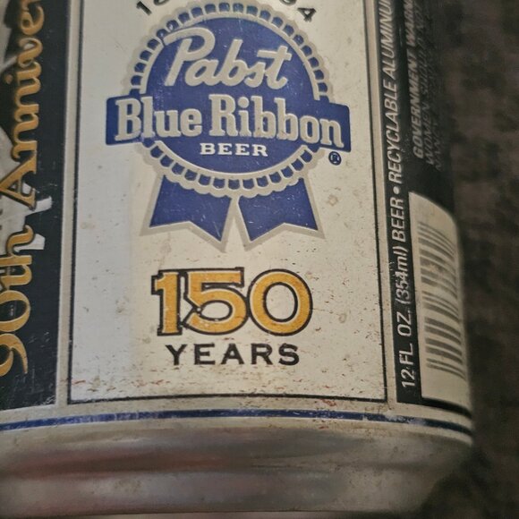 Vtg 1993 90th Anniversary Harley Davidson Motorcycle Pabst Blue Ribbon Beer Can - Picture 3 of 7